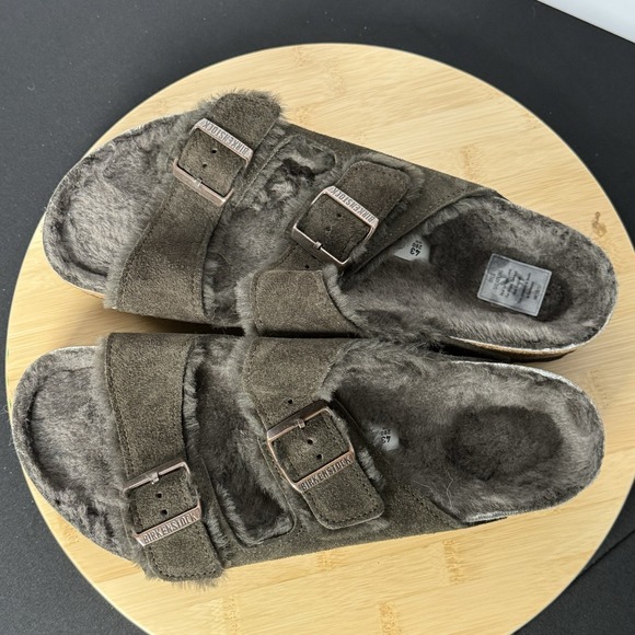 Birkenstock Sandals Men\'s Size 10 (43) Brown Arizona Shearling Sandals No Box main image 8